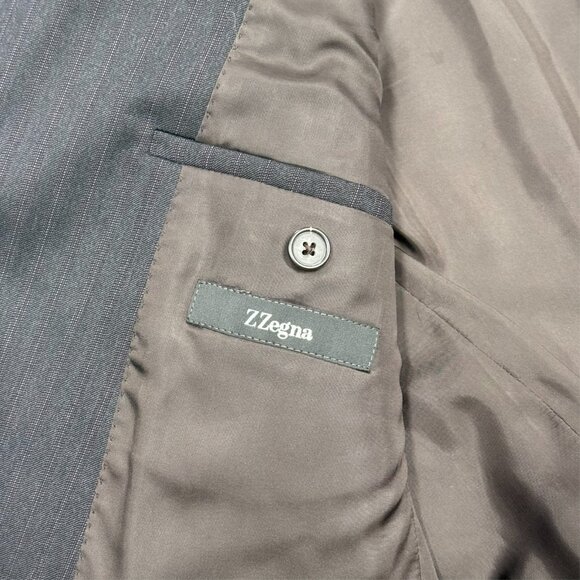 Z Zegna Drop 8 Striped Blazer Wool Sport Coat Grey 38R - Picture 8 of 10